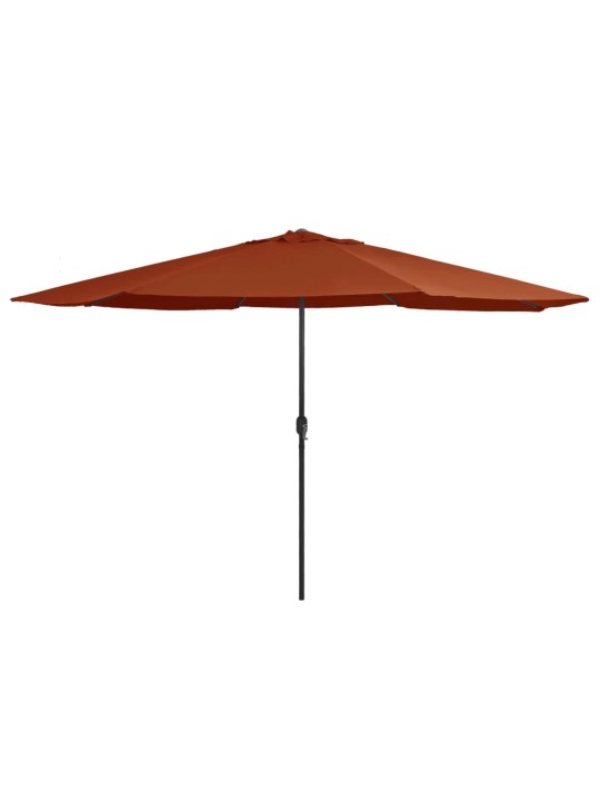 Aurinkovarjo metallitolpalla 390 cm terrakotta