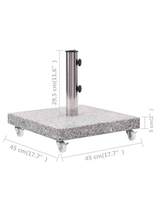 Aurinkovarjon alusta graniitti 30 kg neliömäinen harmaa