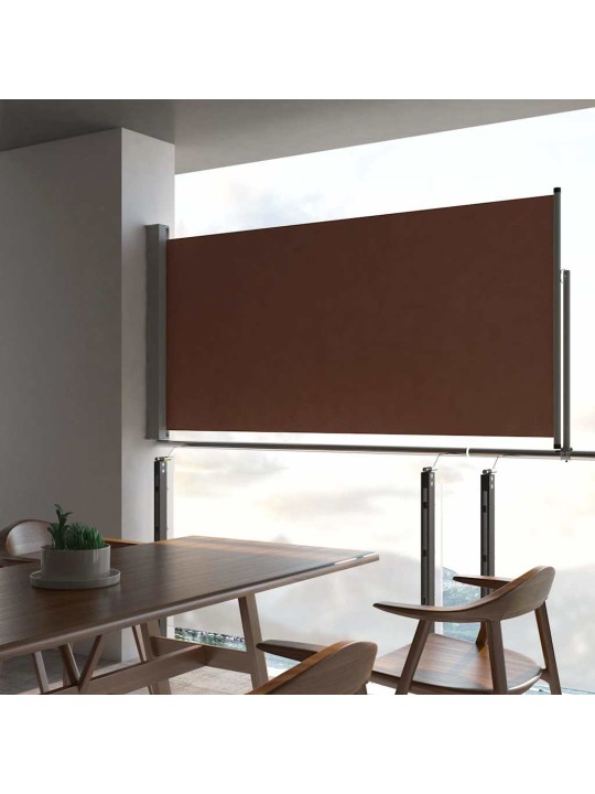 Sisäänvedettävä terassin sivumarkiisi 120x300 cm ruskea