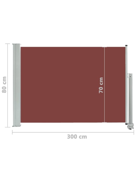 Sisäänvedettävä terassin sivumarkiisi 80x300 cm ruskea