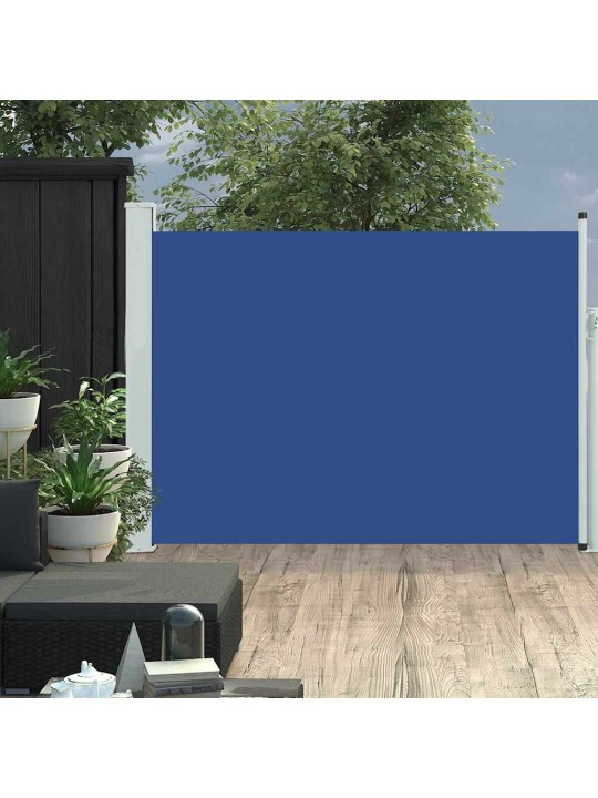 Sisäänvedettävä terassin sivumarkiisi 120x500 cm sininen
