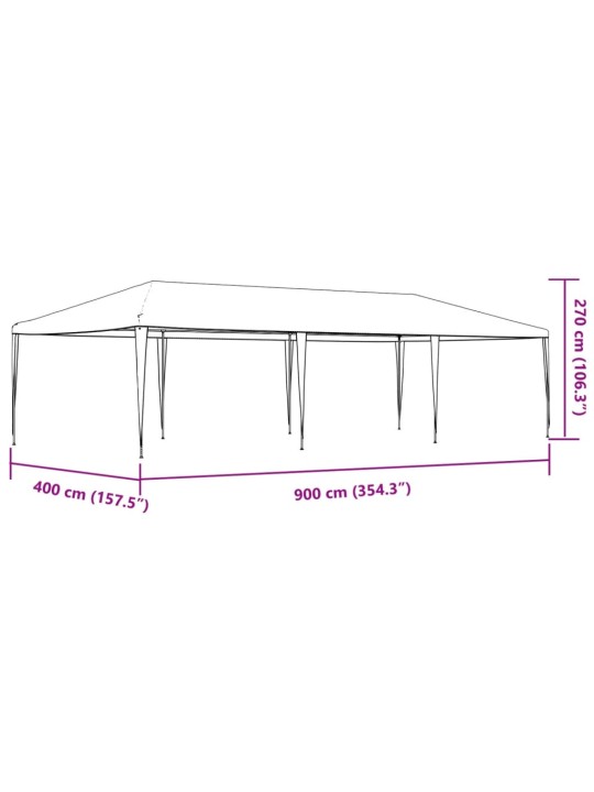 Ammattilaisten juhlateltta 4x9 m antrasiitti 90 g/m²