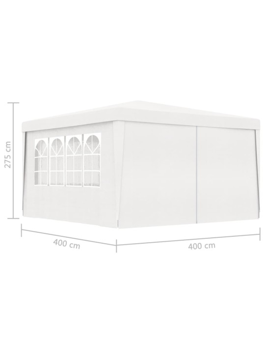 Ammattilaisten juhlateltta sivuseinillä 4x4 m valkoinen 90 g/m²