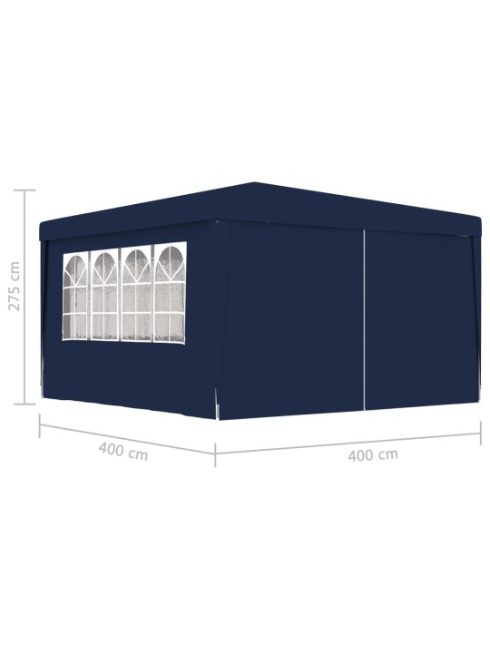 Ammattilaisten juhlateltta sivuseinillä 4x4 m sininen 90 g/m²