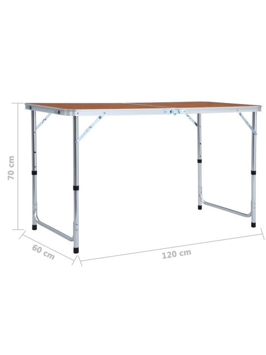 Kokoontaitettava retkipöytä alumiini 120x60 cm