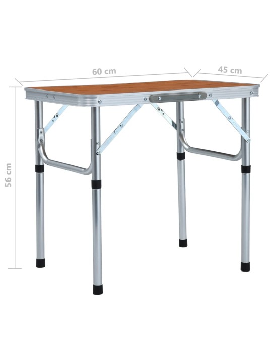 Kokoontaitettava retkipöytä alumiini 60x45 cm