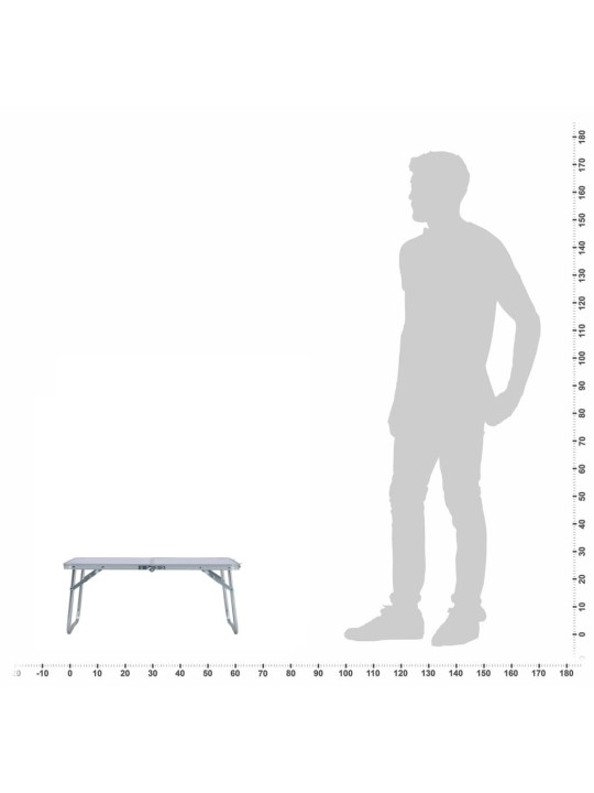 Kokoontaitettava retkipöytä valkoinen alumiini 60x40 cm