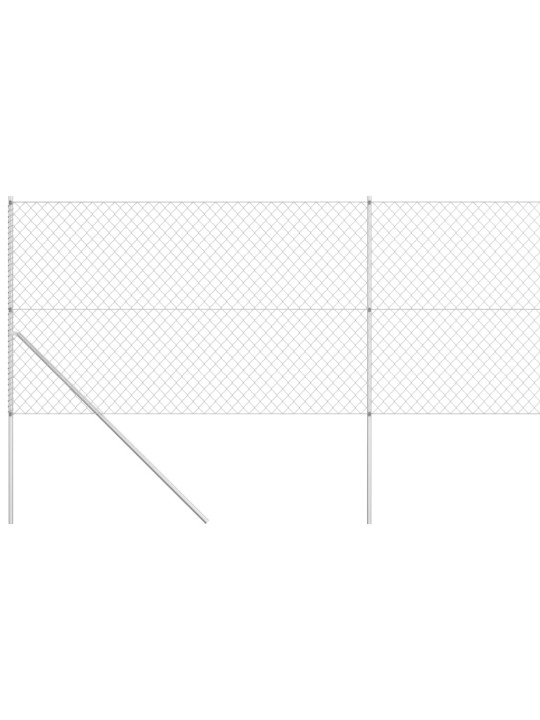 Verkkoaita tolpilla galvanoitu teräs 15x1,5 m hopea