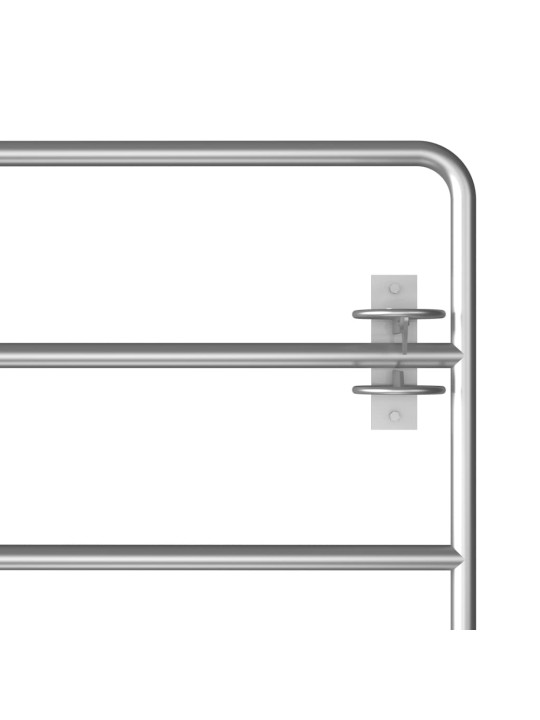 5-tankoinen peltoportti teräs (95-170)x90 cm hopea
