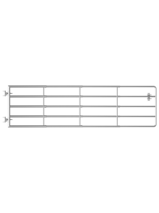 5-tankoinen peltoportti teräs (115-300)x90 cm hopea