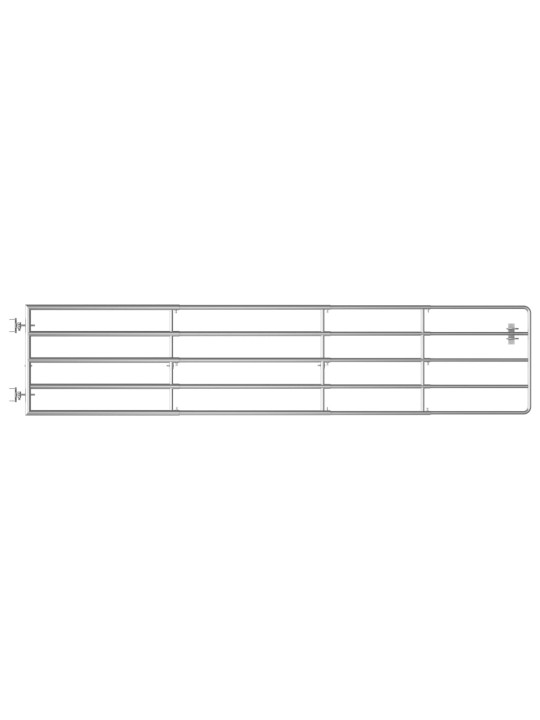 5-tankoinen peltoportti teräs (150-400)x90 cm hopea