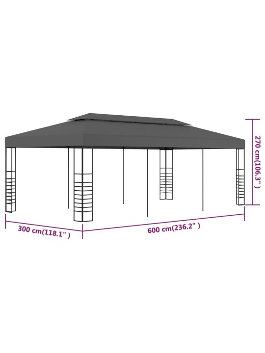 Huvimaja katos 3x6 m antrasiitti