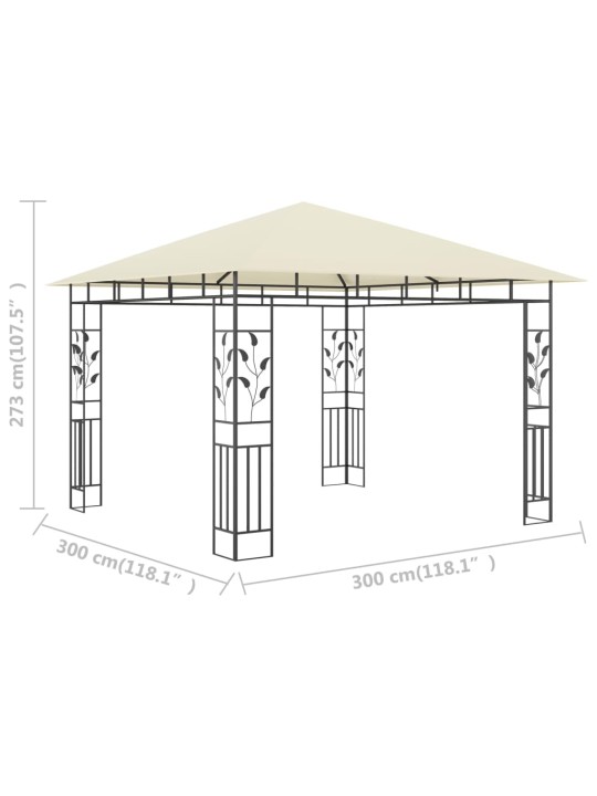 Huvimaja hyttysverkolla 3x3x2,73 m kerma 180 g/m²