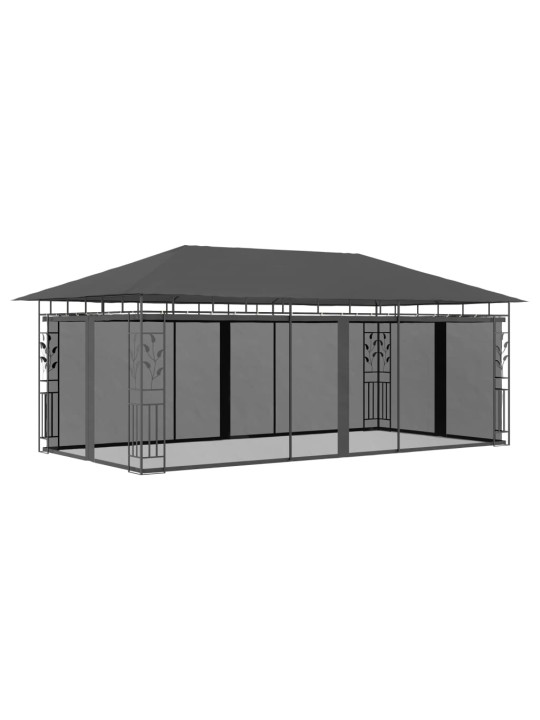 Huvimaja hyttysverkolla 6x3x2,73 m antrasiitti