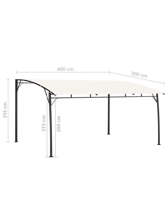 Puutarhan aurinkokatos 4x3x2,55 m kerma