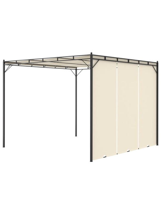 Puutarhan huvimaja sivuverholla 3x3x2,25m cm kerma