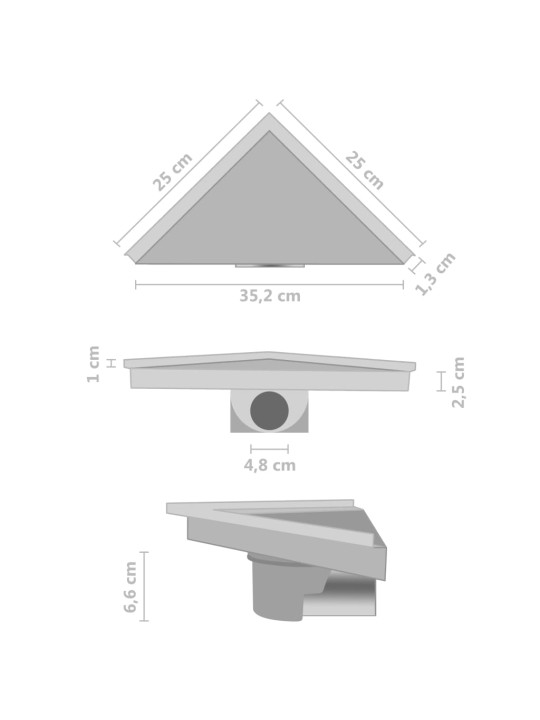 Suihkukaivo 2-in-1 kannella 25x25 cm ruostumaton teräs