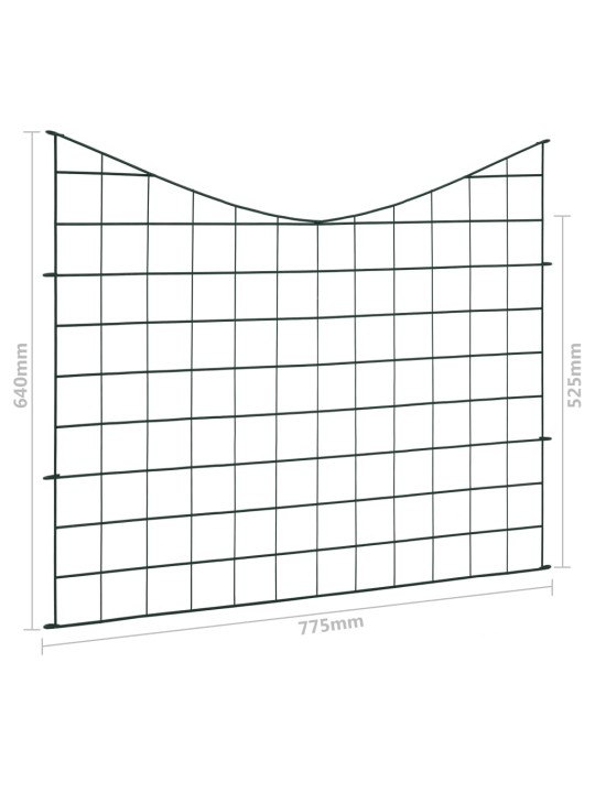 Matalakaarinen puutarha-aitasarja 77,5x64 cm vihreä