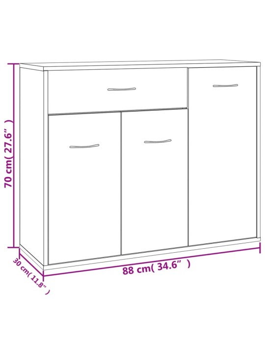 Senkki betoninharmaa 88x30x70 cm tekninen puu