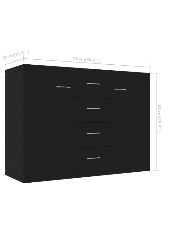 Senkki musta 88x30x65 cm tekninen puu