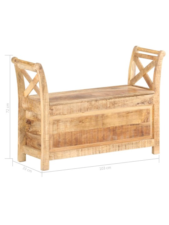 Eteisen penkki 103x33x72 cm täysi mangopuu