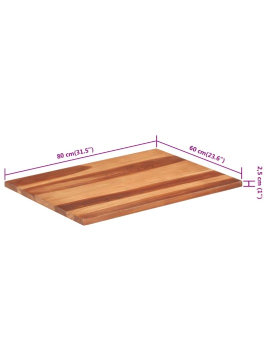 Pöytälevy täysi akaasiapuu 25-27 mm 60x80 cm