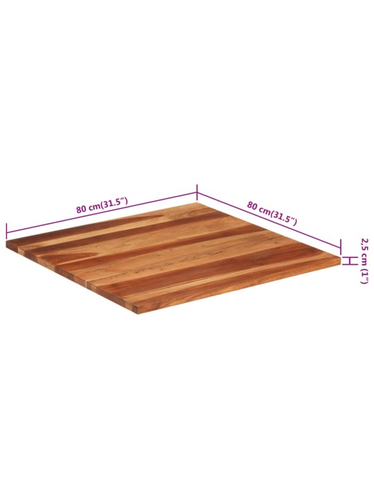 Pöytälevy täysi akaasiapuu 25-27 mm 80x80 cm