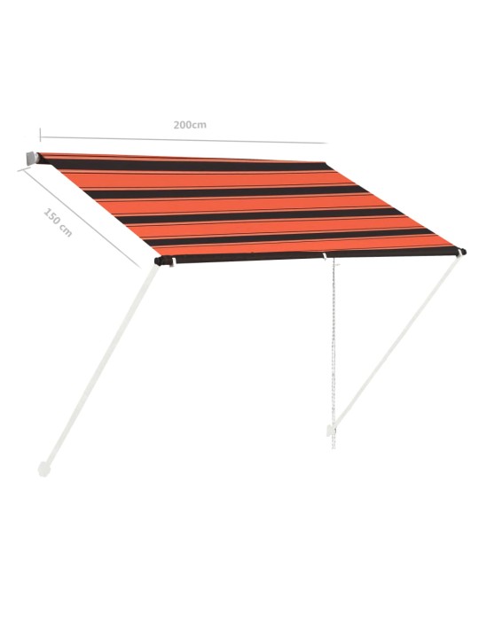 Sisäänkelattava markiisi 200x150 cm oranssi ja ruskea