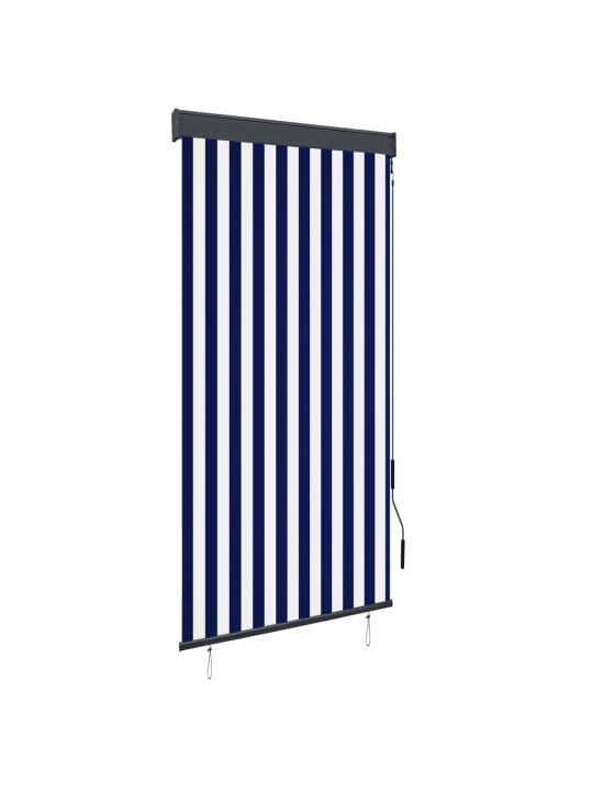 Ulkorullaverho 100x250 cm sininen ja valkoinen