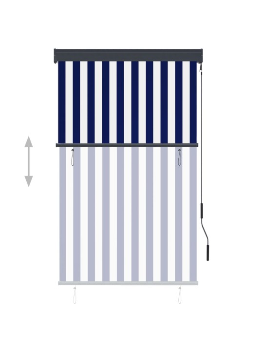 Ulkorullaverho 100x250 cm sininen ja valkoinen