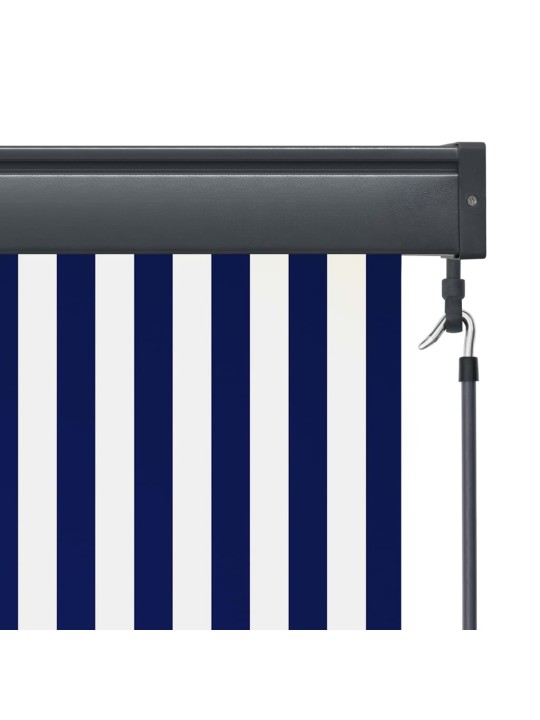 Ulkorullaverho 100x250 cm sininen ja valkoinen