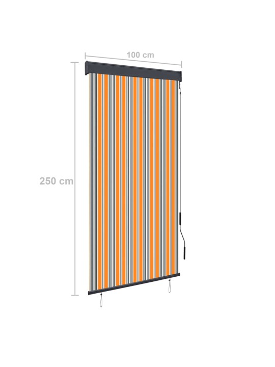 Ulkorullaverho 100x250 cm keltainen ja sininen