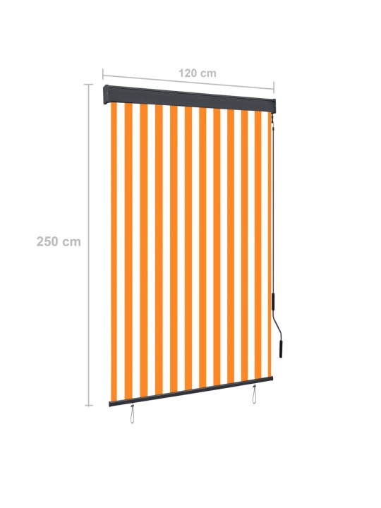 Ulkorullaverho 120x250 cm valkoinen ja oranssi