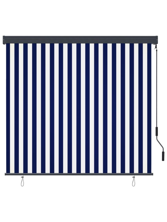 Ulkorullaverho 160x250 cm sininen ja valkoinen