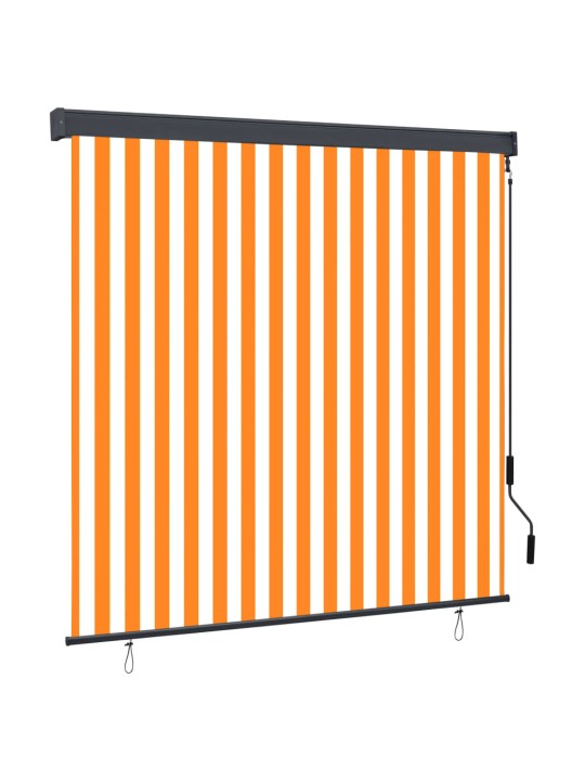 Ulkorullaverho 170x250 cm valkoinen ja oranssi