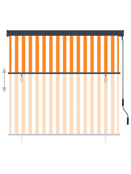 Ulkorullaverho 170x250 cm valkoinen ja oranssi