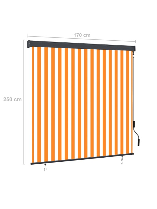 Ulkorullaverho 170x250 cm valkoinen ja oranssi