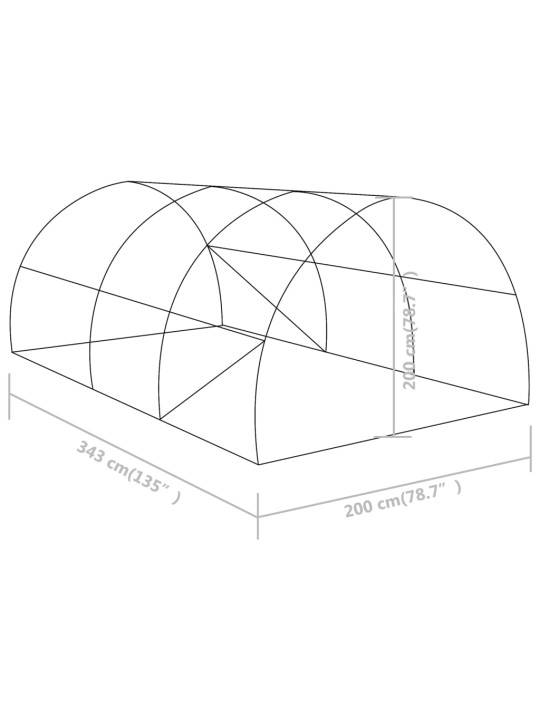 Kasvihuone 6,86 m² 3,43x2x2 m