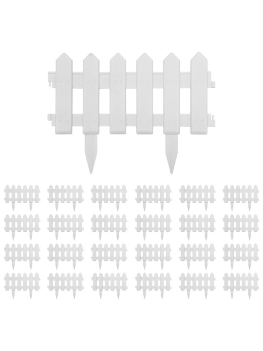 Nurmikonreunukset 25 kpl valkoinen 10 m PP