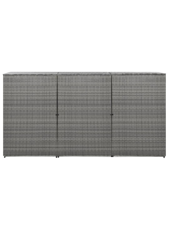 Kolmen roska-astian vaja antrasiitti 229x78x120 cm polyrottinki