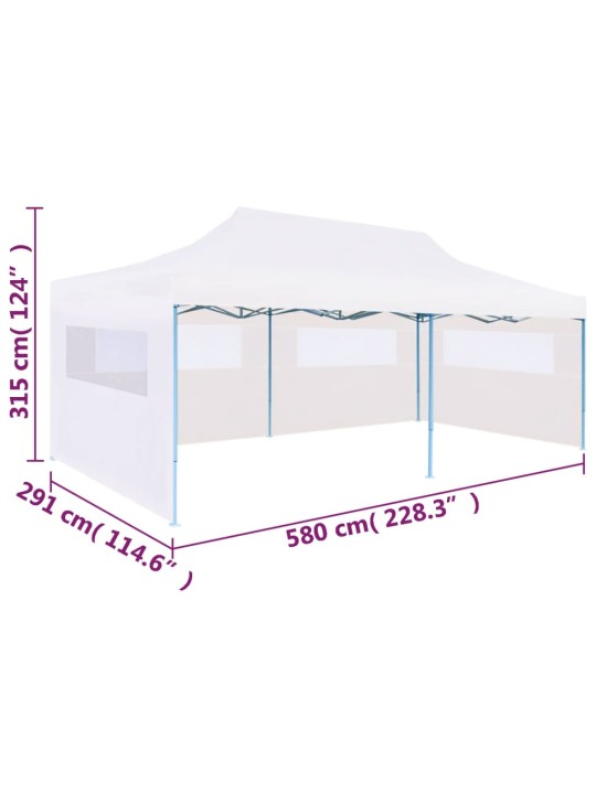 Kokoontaitettava pop-up juhlateltta 3x6 m valkoinen