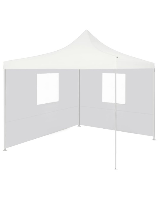 Kokoontaittuva juhlateltta 2 sivuseinää 2x2 m teräs valkoinen