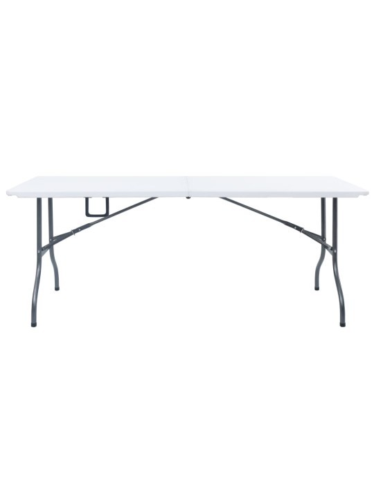 Kokoontaittuva puutarhapöytä valkoinen 180x72x72 cm hdpe