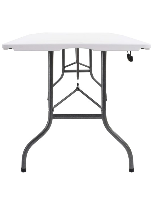 Kokoontaittuva puutarhapöytä valkoinen 180x72x72 cm hdpe