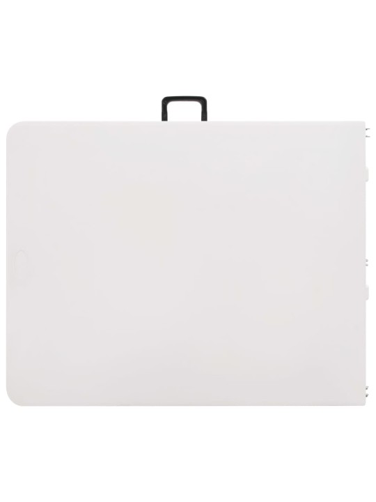 Kokoontaittuva puutarhapöytä valkoinen 180x72x72 cm hdpe