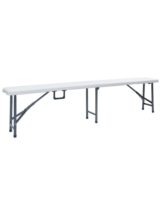 Kokoontaitettavat puutarhapenkit 2 kpl 180 cm hdpe valkoinen