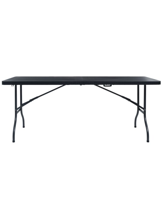 Kokoontaittuva puutarhapöytä musta 180x75x72 cm hdpe