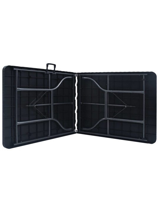 Kokoontaittuva puutarhapöytä musta 180x75x72 cm hdpe