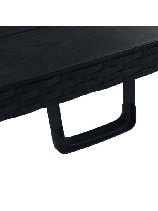 Kokoontaittuva puutarhapöytä musta 180x75x72 cm hdpe