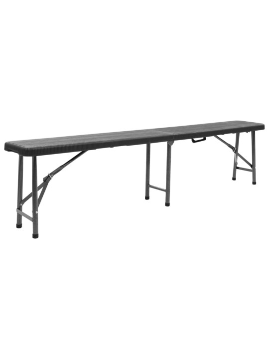 Kokoontaitettavat puutarhapenkit 2 kpl 180 cm hdpe musta